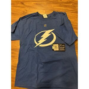 Tampa Bay Lightning Vincent Lecavalier Reebok Blue T Shirt NWT‎ Size Youth Large
